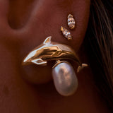 VAQUITA EARRING IN YELLOW GOLD WITH SOUTH SEA PEARL