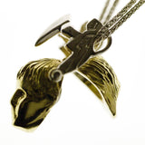 BOYS HEAD ARTICULATED PENDANT IN YELLOW GOLD PLATING AND SILVER