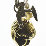 BOYS HEAD ARTICULATED PENDANT IN YELLOW GOLD PLATING AND SILVER