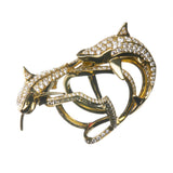 SHARK DOUBLE TWIST RING IN YELLOW GOLD WITH DIAMONDS