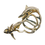 SHARK DOUBLE TWIST RING IN YELLOW GOLD WITH DIAMONDS