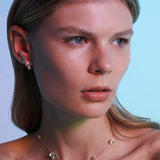 VIOLA CANADENSIS MULTI LEAF EARRING PAIR IN YELLOW GOLD WITH DIAMOND