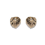 VIOLA CANADENSIS SINGLE LEAF EARRING PAIR IN YELLOW GOLD WITH DIAMOND