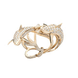 SHARK DOUBLE TWIST RING IN YELLOW GOLD WITH DIAMONDS