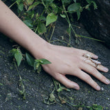 SHARK DOUBLE TWIST RING IN YELLOW GOLD WITH DIAMONDS