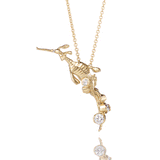 GOLDEN SEADRAGON PENDANT WITH DIAMOND TAIL IN YELLOW GOLD
