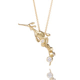 GOLDEN SEADRAGON PENDANT WITH DIAMOND TAIL IN YELLOW GOLD