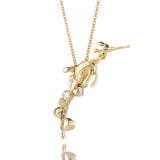GOLDEN SEADRAGON PENDANT WITH DIAMOND TAIL IN YELLOW GOLD