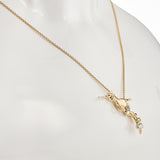 GOLDEN SEADRAGON PENDANT WITH DIAMOND TAIL IN YELLOW GOLD