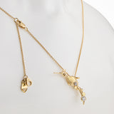GOLDEN SEADRAGON PENDANT WITH DIAMOND TAIL IN YELLOW GOLD