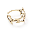 DELICATE TRIPLE STAR RING IN YELLOW GOLD