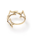 DELICATE TRIPLE STAR RING IN YELLOW GOLD