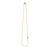 HEART PENDANT IN AQUA BLUE ENAMEL AND YELLOW GOLD