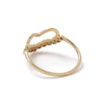 HEART RING IN YELLOW GOLD WITH RAINBOW GEMS