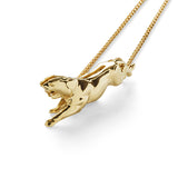 PANTHER PENDANT IN YELLOW GOLD WITH PAVE PETAL