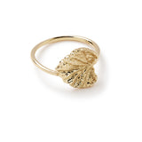 VIOLA CANADENSIS SINGLE LEAF RING YELLOW GOLD