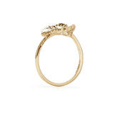 VIOLA CANADENSIS SINGLE LEAF RING YELLOW GOLD