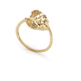 VIOLA CANADENSIS SINGLE LEAF RING YELLOW GOLD