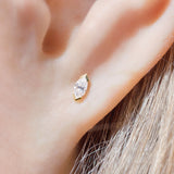 CONNECTION MINI EAR STUD IN YELLOW GOLD WITH MARQUISE DIAMOND