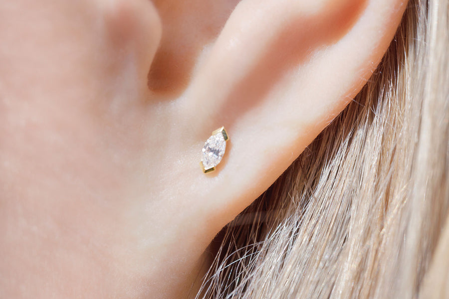 Connection Marquise Diamond Mini Stud Earring