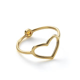BIRTHSTONE HEART RING IN YELLOW GOLD WITH HIDDEN NOVEMBER CITRINE GEM