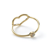 BIRTHSTONE HEART RING IN YELLOW GOLD WITH HIDDEN OCTOBER OPAL GEM