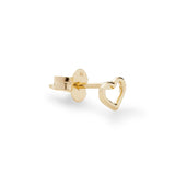 DELICATE HEART STUD IN YELLOW GOLD