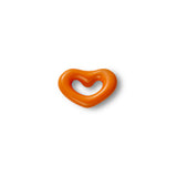 MINI HEART STUD IN FLUORESCENT ORANGE ENAMEL AND YELLOW GOLD