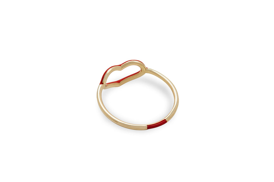 Ruby Enamel Heart Ring – Jordan Askill