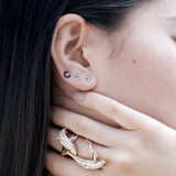 HEART STUD IN WHITE GOLD WITH PAVE DIAMOND