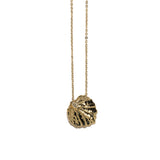 VIOLA CANADENSIS SINGLE LEAF PENDANT IN YELLOW GOLD WITH DIAMOND